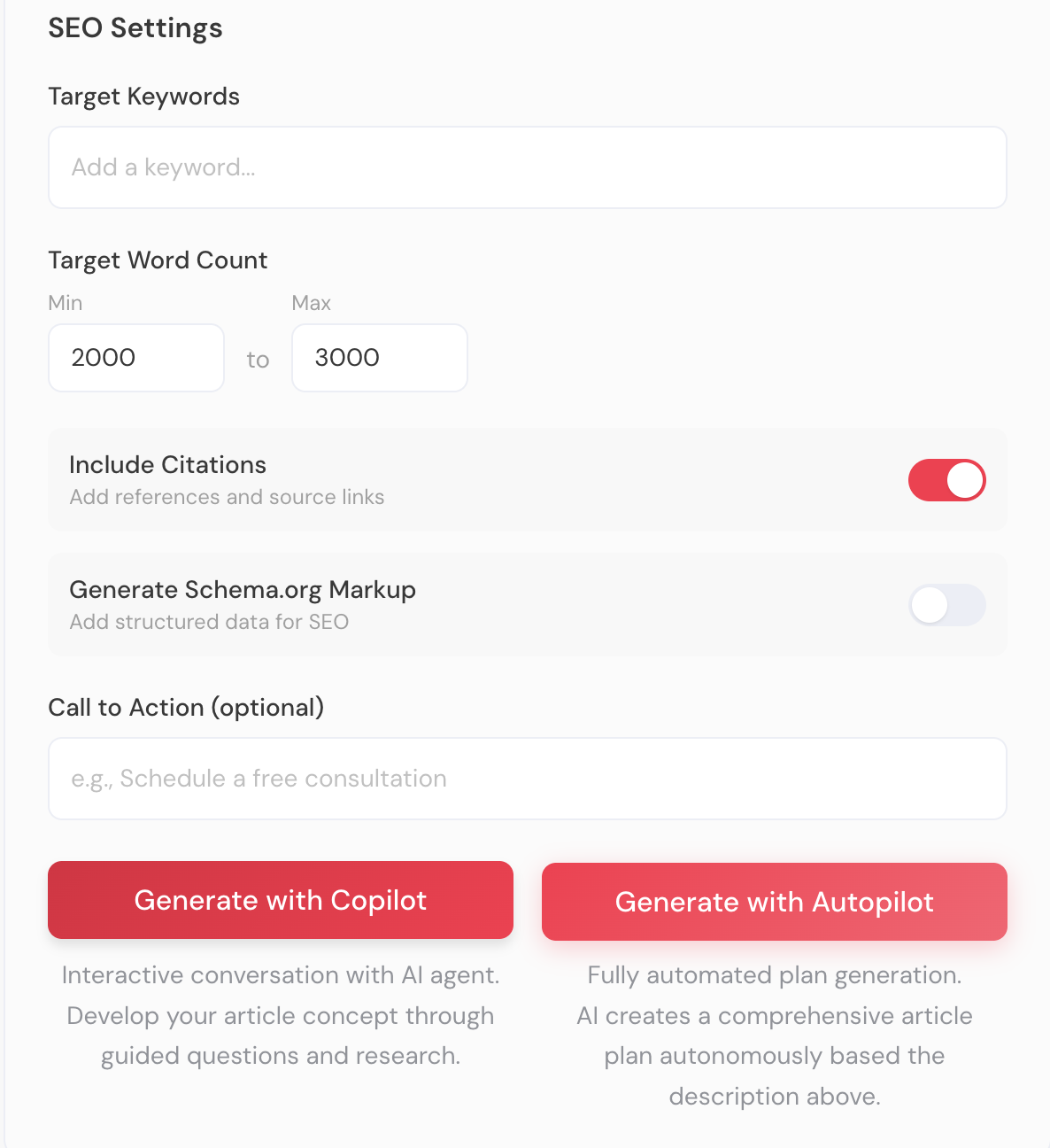 Advanced article configuration options